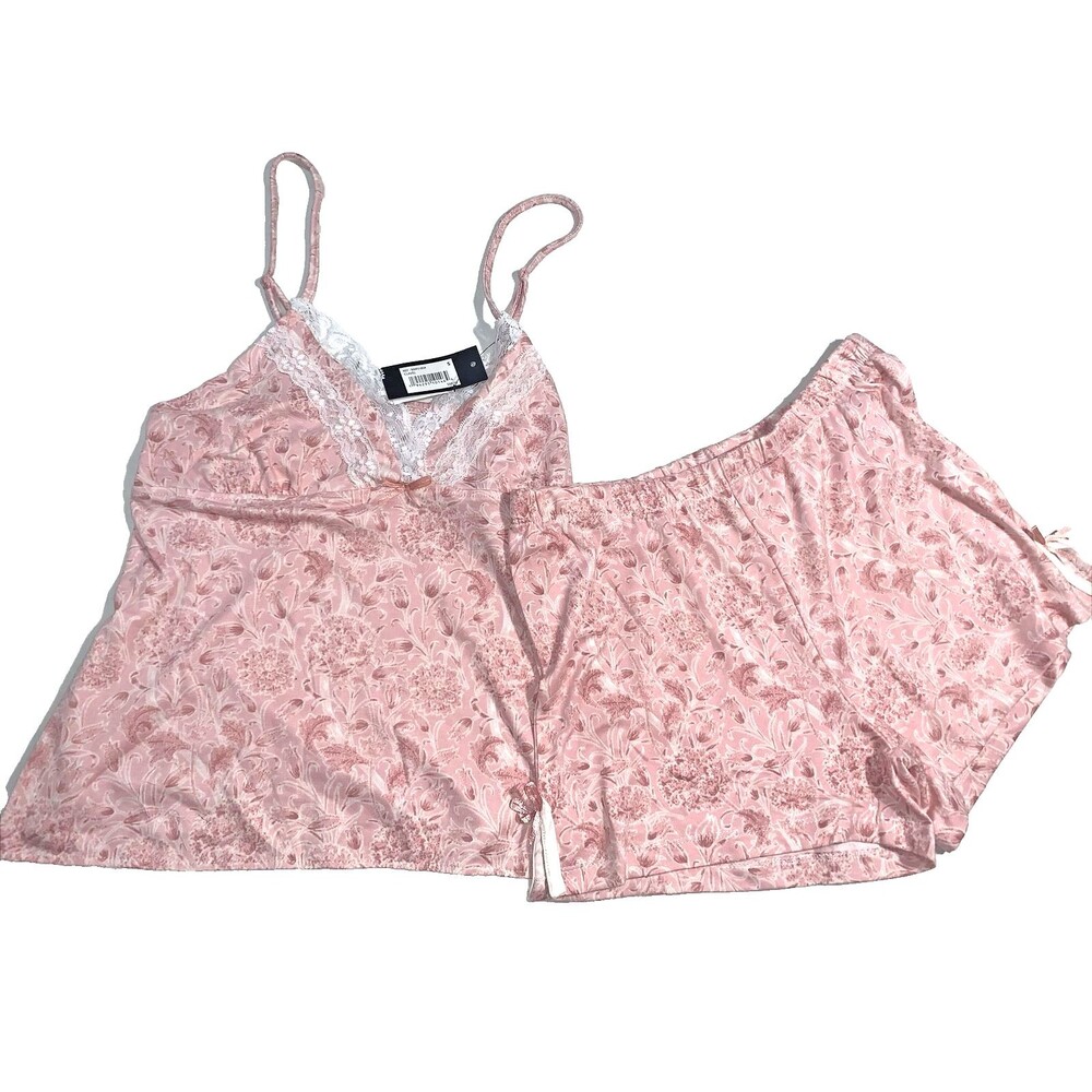 Studio Badgley Mischka 2 Piece Size S Short & Cami Pajama Baby Doll Set NWT $89